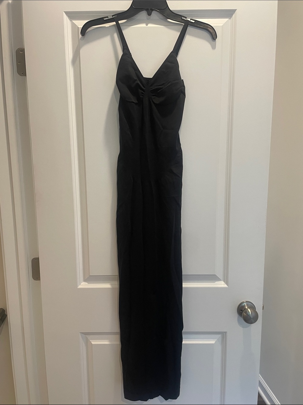 YITTY Black Spaghetti-Strap Maxi Slip Dress